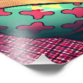 ブロンドかわいらしレトロ女性とサーファーガイ フォトプリント            (角)