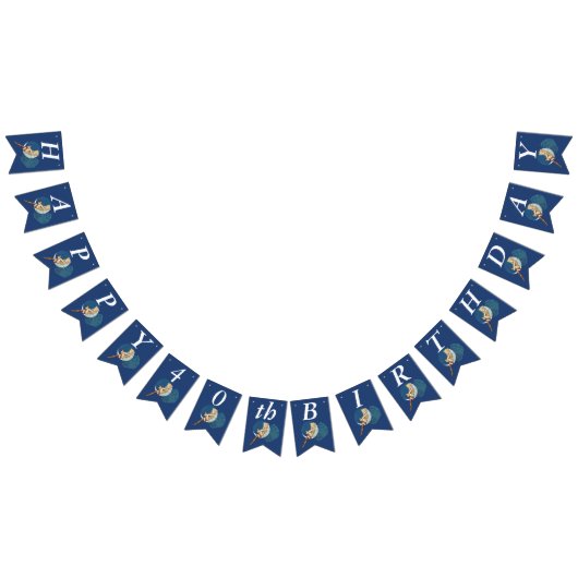 ブロンドかわいらし誕生日フェアリーオンムーンシルクストッキング バンティングフラッグ (全)