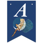 ブロンドかわいらし誕生日フェアリーオンムーンシルクストッキング バンティングフラッグ (第2の旗)