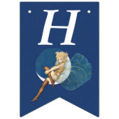 ブロンドかわいらし誕生日フェアリーオンムーンシルクストッキング バンティングフラッグ (第1の旗)