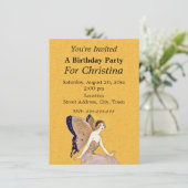 ブロンドかわいらし誕生日フェアリー蝶ウィングイエロー 招待状 (スタンド正面)