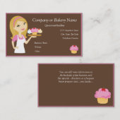 ブロンドかピンクのカップケーキのパン屋かベーカリーの名刺 名刺 (正面/裏面)