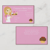 ブロンドかピンクのカップケーキのパン屋かベーカリー3の名刺 名刺 (正面/裏面)