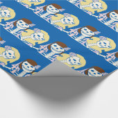 ブロンドとブルネットの女性スケルトンカップル ラッピングペーパー (角)