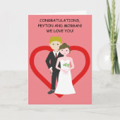 ブロンドのカップル結婚式の日のお祝い カード (正面)