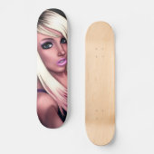 ブロンドのスケート選手の女の子 スケートボード (正面)
