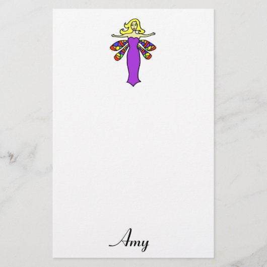 ブロンドのトンボの妖精 便箋 (正面)