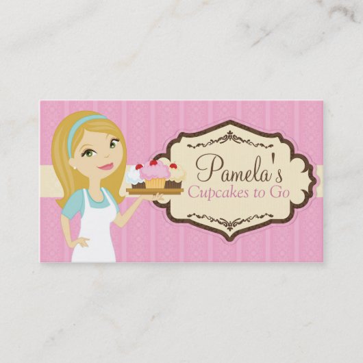 ブロンドのパン屋のカップケーキの名刺D12 名刺 (正面)