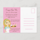 ブロンドのパン屋のカップケーキD12のオープン郵便はがき1 インビテーションポストカード (裏面)