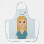 ブロンドのヘアガールにメイクカスタムアップアーティスト エプロン (正面)
