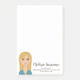 ブロンドのヘアガールにメイクカスタムアップアーティスト ポストイット