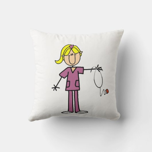 ブロンドのメスの棒の姿のナース クッション (裏面)