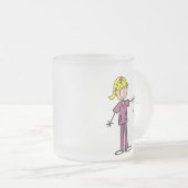 ブロンドのメスの棒の姿のナース フロストグラスマグカップ (正面右)