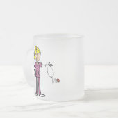 ブロンドのメスの棒の姿のナース フロストグラスマグカップ (正面左)