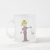 ブロンドのメスの棒の姿のナース フロストグラスマグカップ (左)