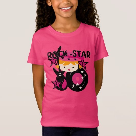 ブロンドのロックスターの女の子 Tシャツ (正面)