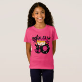 ブロンドのロックスターの女の子 Tシャツ (正面フル)
