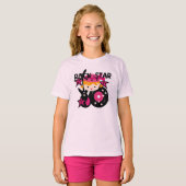 ブロンドのロックスターの女の子 Tシャツ (正面フル)