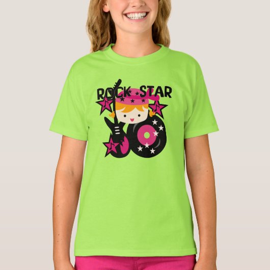 ブロンドのロックスターの女の子 Tシャツ (正面)