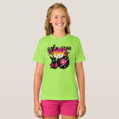 ブロンドのロックスターの女の子 Tシャツ (正面フル)
