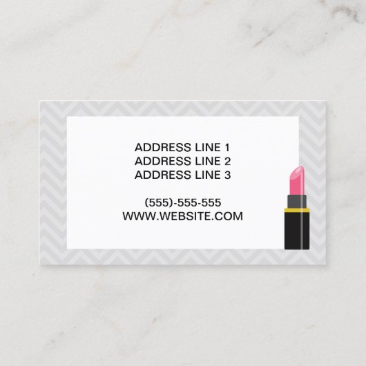 ブロンドのロングヘアメイクアップアーティストの女性 名刺 (裏面)