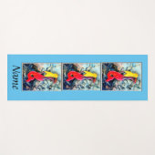 ブロンドの人魚と赤い尾サンダー_コーブ ヨガマット (正面(横))