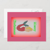 ブロンドの人魚メリークリスマスの葉書 シーズンポストカード (正面/裏面)