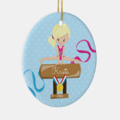 ブロンドの体育専門家の体操のクリスマスのオーナメント セラミックオーナメント (右)