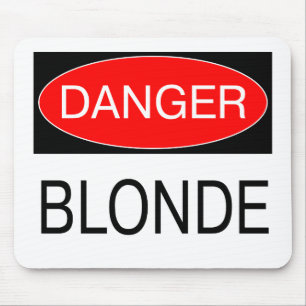 ブロンドの冗談Tシャツ・マグカップ・ハット・エプロン Danger - Blonde Funny J マウスパッド