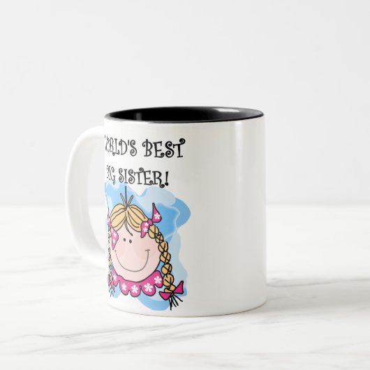 ブロンドの女の子の世界で最も最高のな姉 ツートーンマグカップ (正面左)