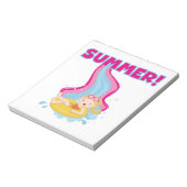 ブロンドの女の子の夏 ノートパッド (回転)