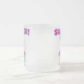 ブロンドの女の子の夏 フロストグラスマグカップ (中央)