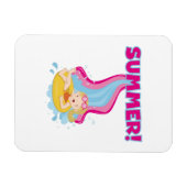 ブロンドの女の子の夏 マグネット (横)