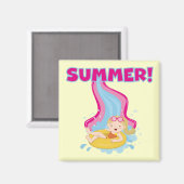 ブロンドの女の子の夏 マグネット (正面/裏面)