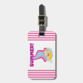 ブロンドの女の子の夏 ラゲッジタグ (正面縦)