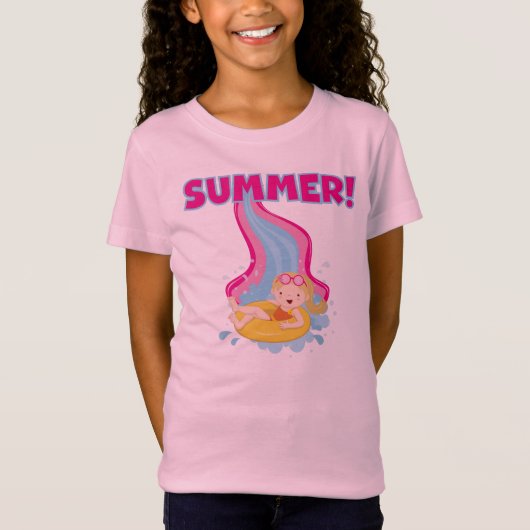 ブロンドの女の子の夏 Tシャツ (正面)