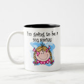 ブロンドの女の子の未来の姉 ツートーンマグカップ (左)