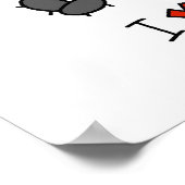 ブロンドの女の子スティックフィギュア私はサッカーのギフトが大好き ポスター (角)