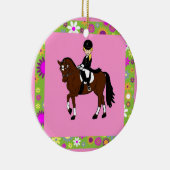 ブロンドの女の子ドレッセージ馬ライダーキャラ セラミックオーナメント (右)