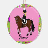 ブロンドの女の子ドレッセージ馬ライダーキャラ セラミックオーナメント (左)