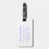 ブロンドの女の子パープルバニーの子供はラゲッジタグ名 ラゲッジタグ (裏面縦)