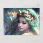 ブロンドの女性と蝶 ポストカード (正面)