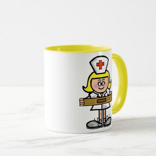 ブロンドの女性のナースのマグは それをカスタマイズ! マグカップ (正面右)
