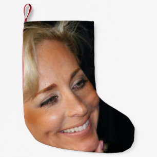 ブロンドの女性の微笑 スモールクリスマスストッキング