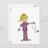 ブロンドの女性の棒の姿のナースのTシャツ ポストカード (正面/裏面)