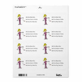 ブロンドの女性の棒の姿のナースのTシャツ ラベル (フルシート)