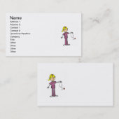 ブロンドの女性の棒の姿のナースのTシャツ 名刺 (正面/裏面)