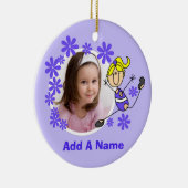 ブロンドの女性の棒の姿の体育専門家のオーナメント セラミックオーナメント (右)