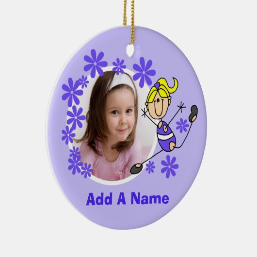 ブロンドの女性の棒の姿の体育専門家のオーナメント セラミックオーナメント (右)