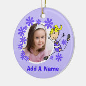 ブロンドの女性の棒の姿の体育専門家のオーナメント セラミックオーナメント (左)